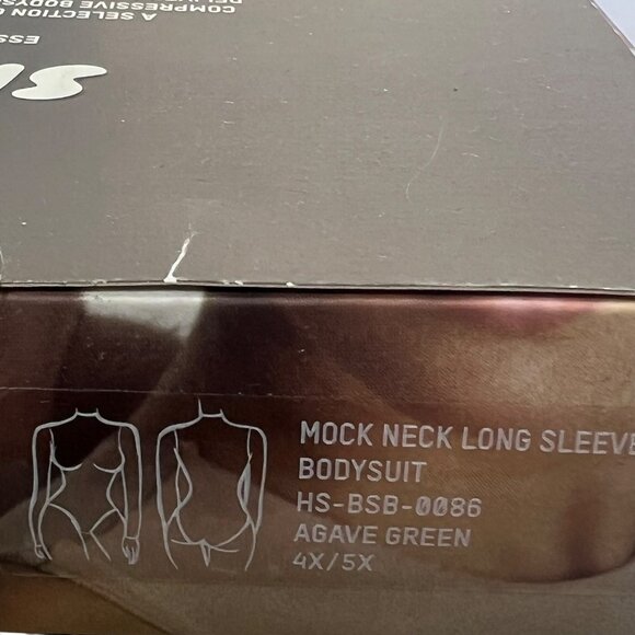 SKIMS Essential Mock Neck Long Sleeve Bodysuit Agave Green 4X/5X - Picture 9 of 12